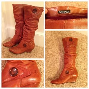Bronx Leather Wedge Boots size 6 Style Josie